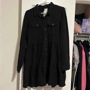 Perfect Black Fall Button Down Dress